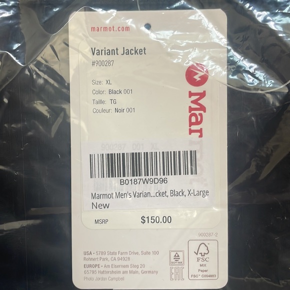 Marmot Men’s Variant Jacket XL - New In Original Package! - Picture 3 of 3